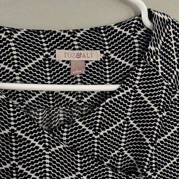 Roz & Ali Women's Jacket Large Black & White Elastic Waist - Picture 7 of 11